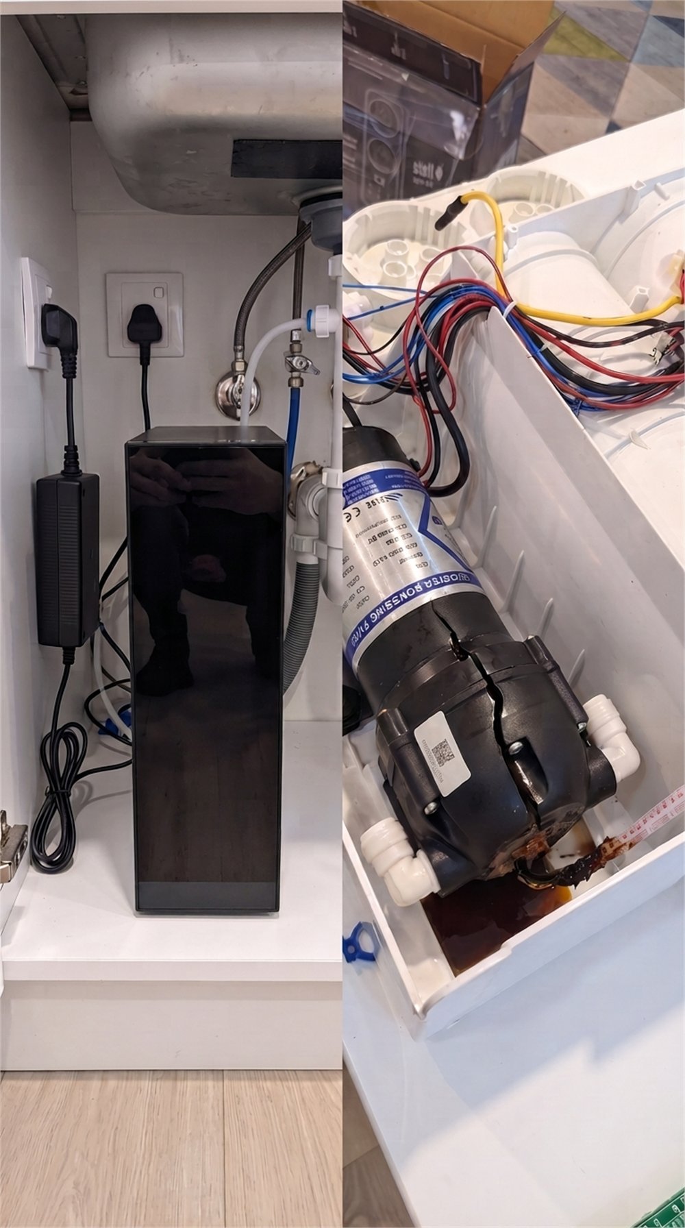 Elektrická pumpa a napájení v direct-flow reverzní osmóze