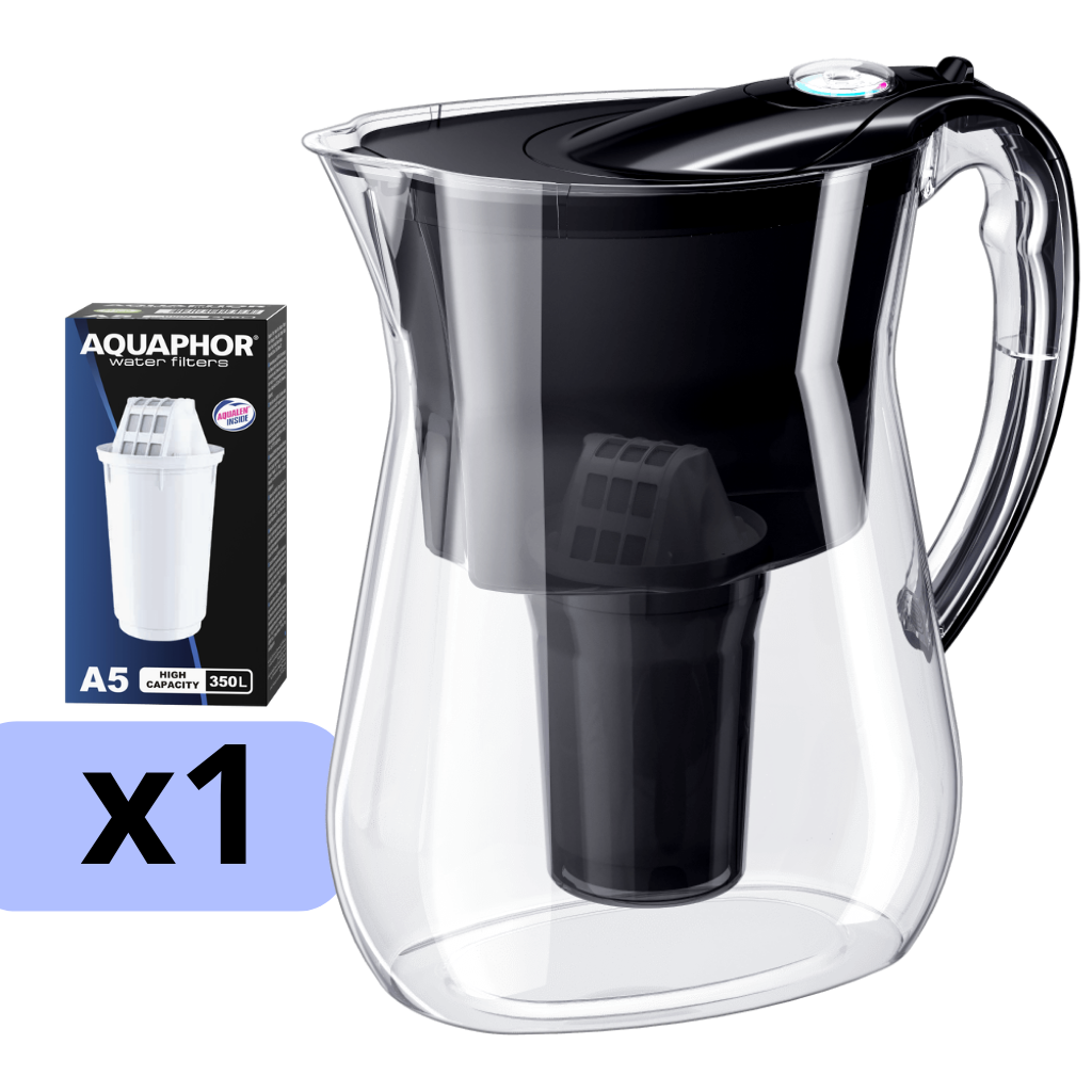 [1-521249] AQUAPHOR filtrační konvice Lyon A5 + 1 vložka A5 (černá)