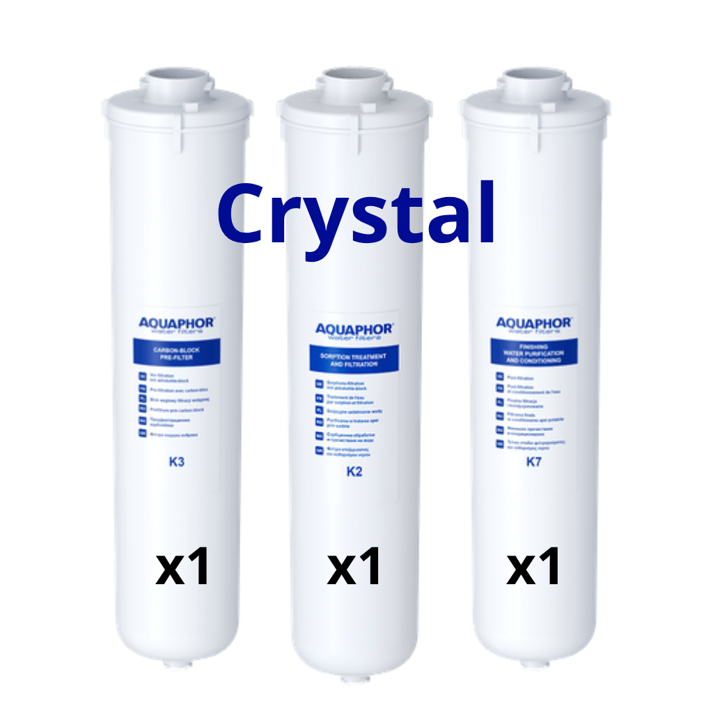 [531110] AQUAPHOR Crystal – kompletní sada filtračních vložek (K3 + K2 + K7)