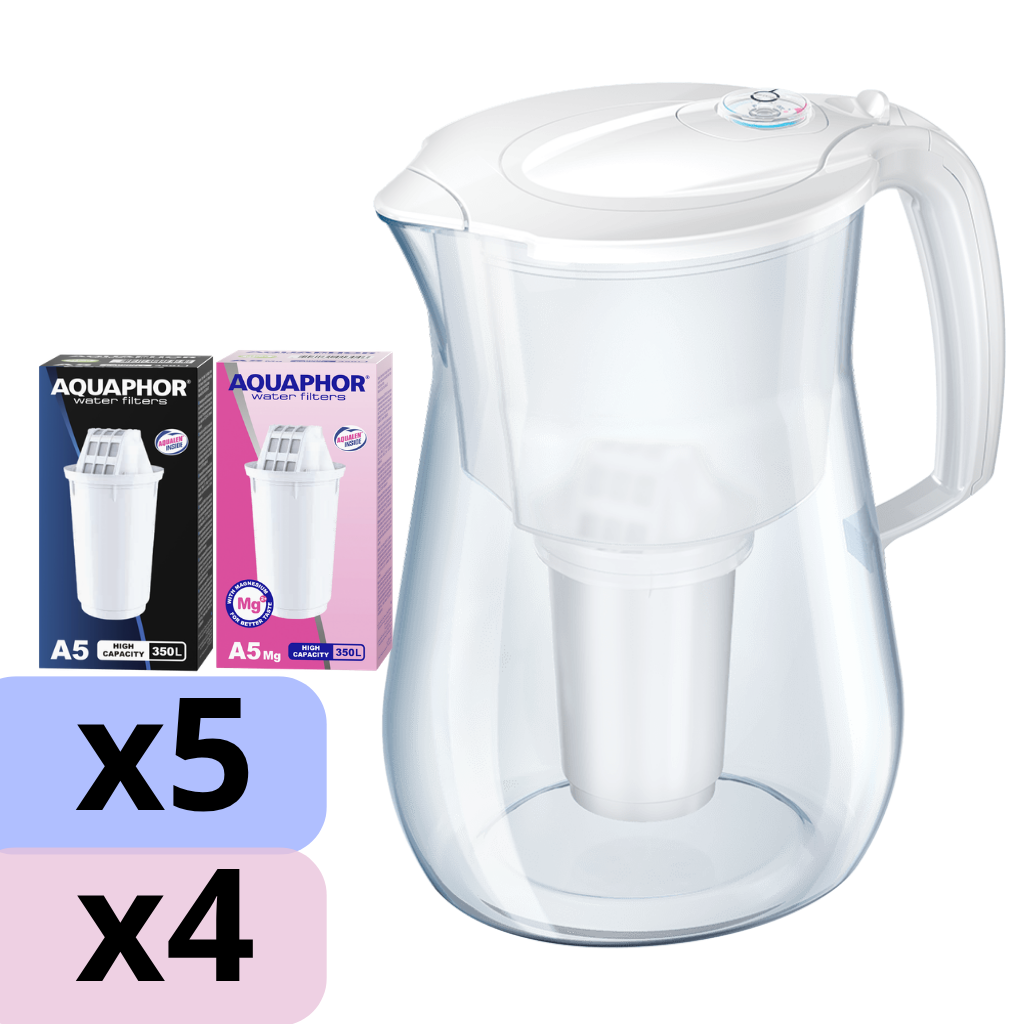 AQUAPHOR filtrační konvice Provence s 9 vložkami (5× A5 + 4× A5 Mg)